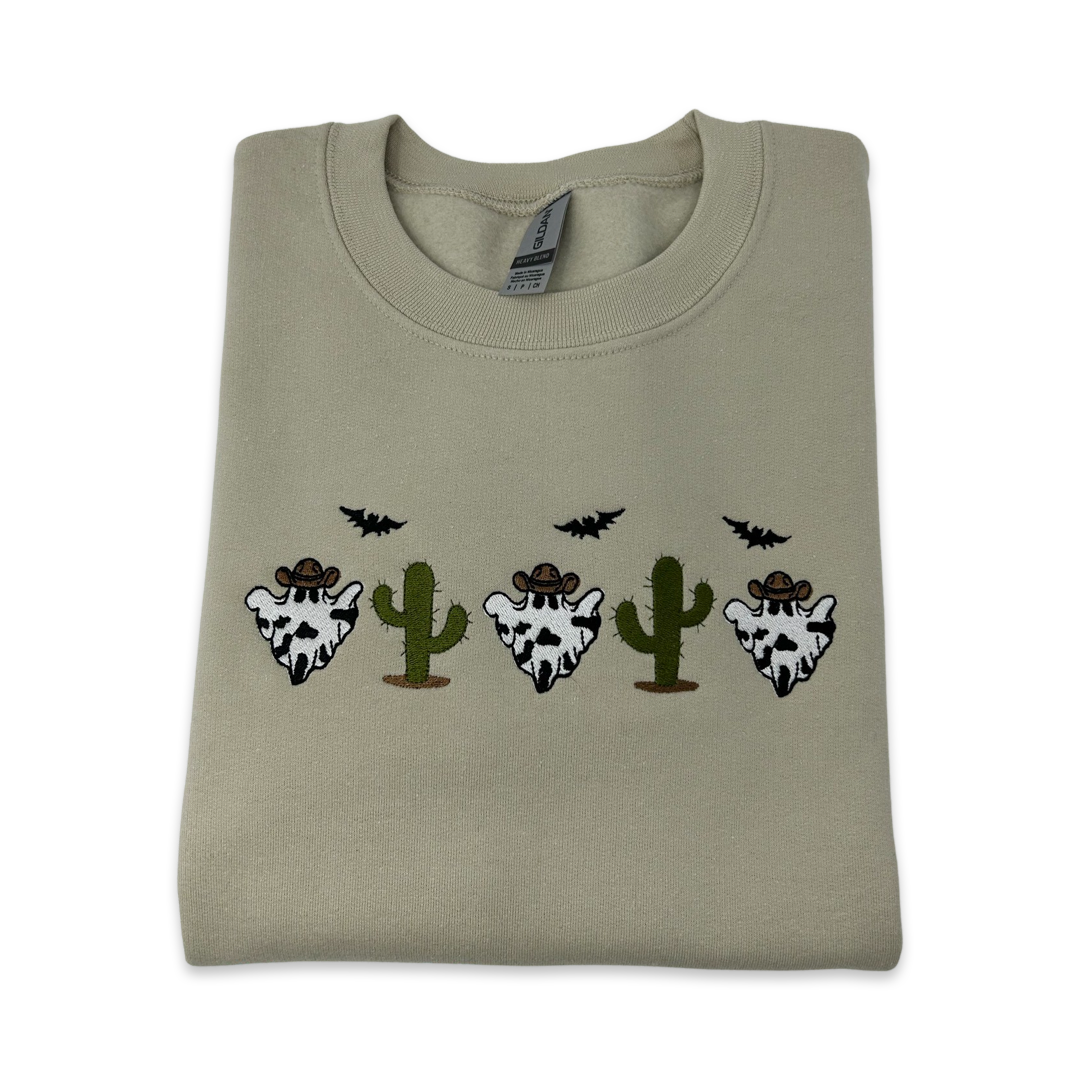 Ghost Cow Print Sweater