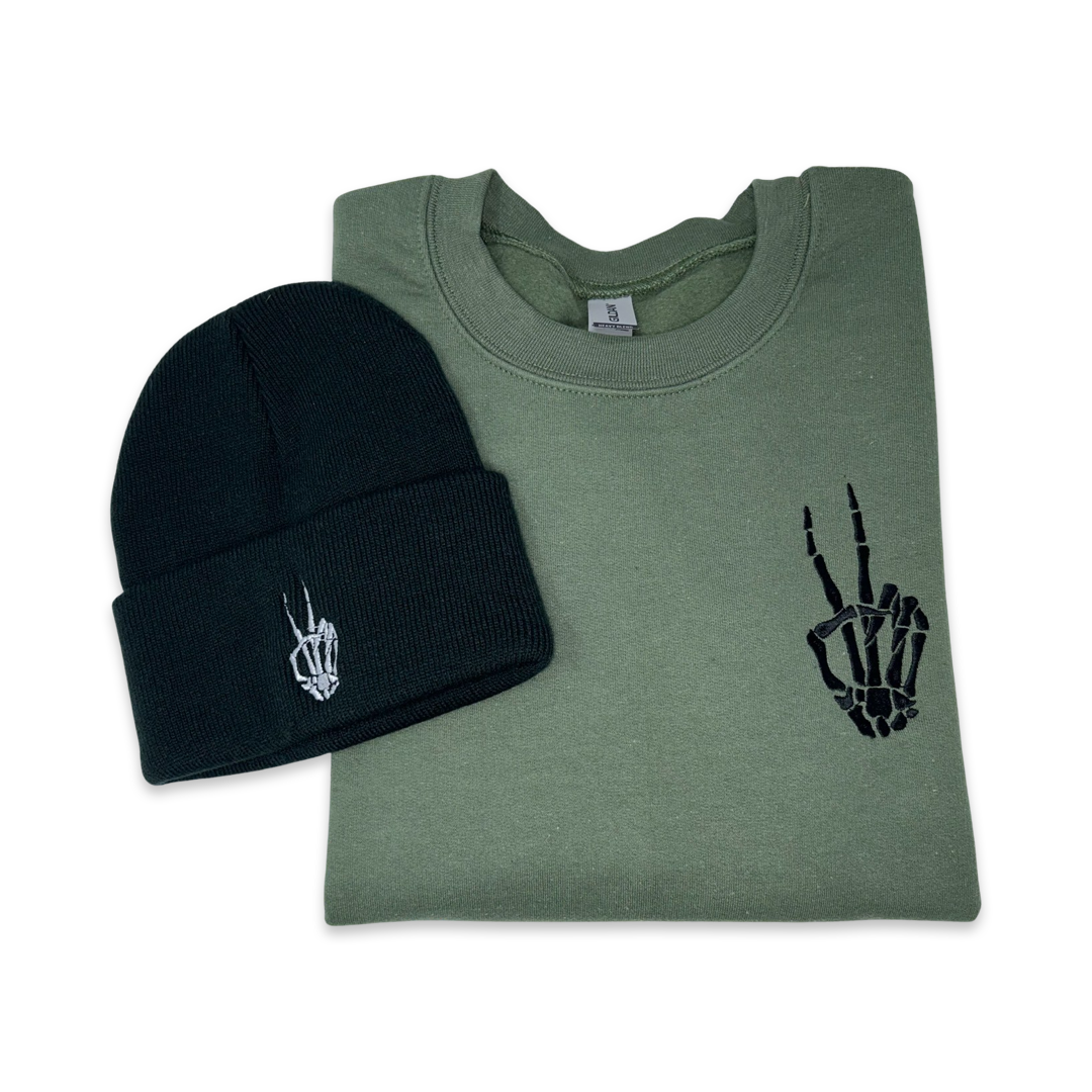Skeleton Peace Sign Sweater