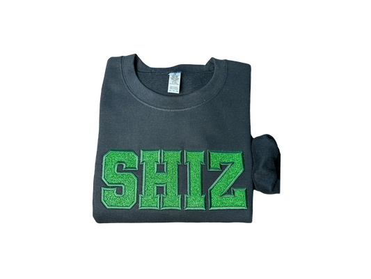 Shiz Green Glitter Embroidered Sweatshirt