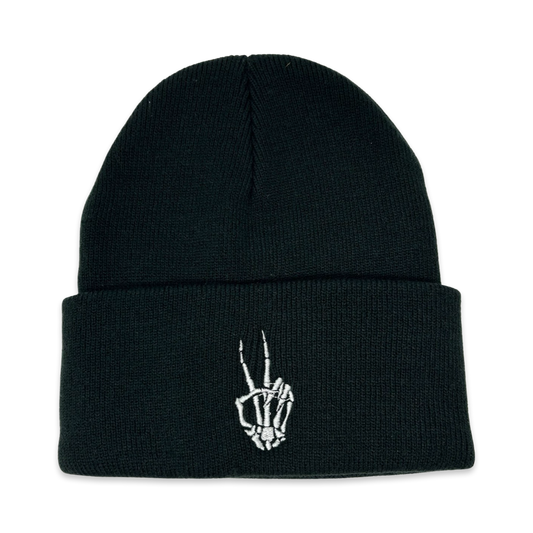 Skeleton Peace Sign Beanie